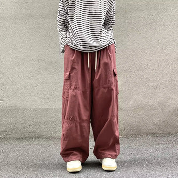 Aidase Japanese Men's Y2K Vintage Casual Cargo Baggy Wide Leg Pants Sweatpants Hip Hop Track Pants Men Harajuku Korean Style